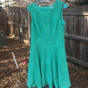 Studio One NY Sleeveless Flare Dress 12 Aqua